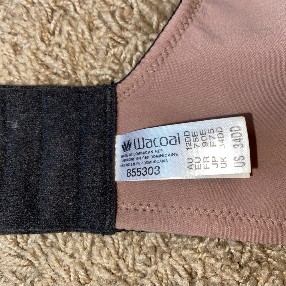 Wacoal 855303 Back Appeal Full Coverage Underwire Bra Black Size 34DD Dots - Picture 4 of 6